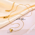 18K Gold Sweetheart Pendant - Stainless Steel Drip with Major Heart Energy-Bijou Crush