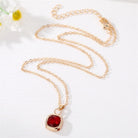 Simple Style Square Zircon Alloy Pendant Necklaces-Bijou Crush