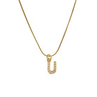 Blingy Letter Charm Snatched Snake Chain Necklace-Bijou Crush