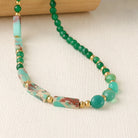 Casual Cute Irregular Natural Stone Copper Beaded Chain Necklace-Bijou Crush
