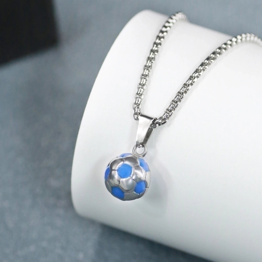 Casual Basketball Football Stainless Steel Enamel Unisex Pendant Necklace-Bijou Crush