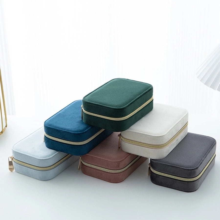 Retro Solid Color Flannel Jewelry Box-Bijou Crush
