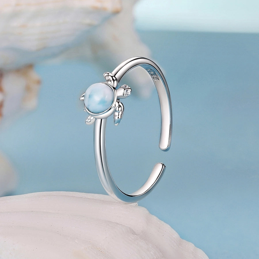 Natural Stone Tortoise Open Ring-Bijou Crush