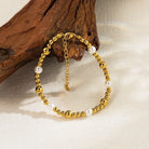 Minimal Round Pearl Bracelet & Necklace Set - 18K Gold-Plated Stainless Steel-Bijou Crush