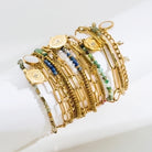 Fashion Eye Stainless Steel Natural Stone Plating 18K Gold Plated Bracelet-Bijou Crush