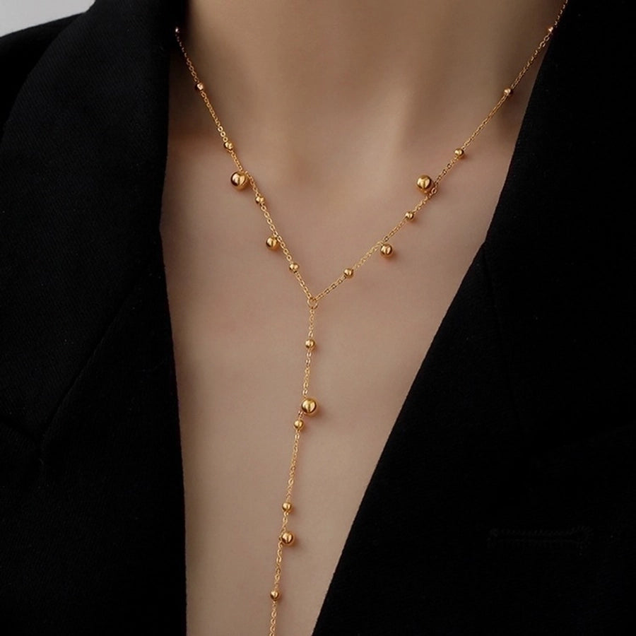 Minimalist Solid Pendant Necklace – 18K Gold-Plated Titanium Steel Vibes-Bijou Crush