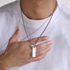 304 Stainless Steel Simple Style Polishing Square Men's Necklace-Bijou Crush