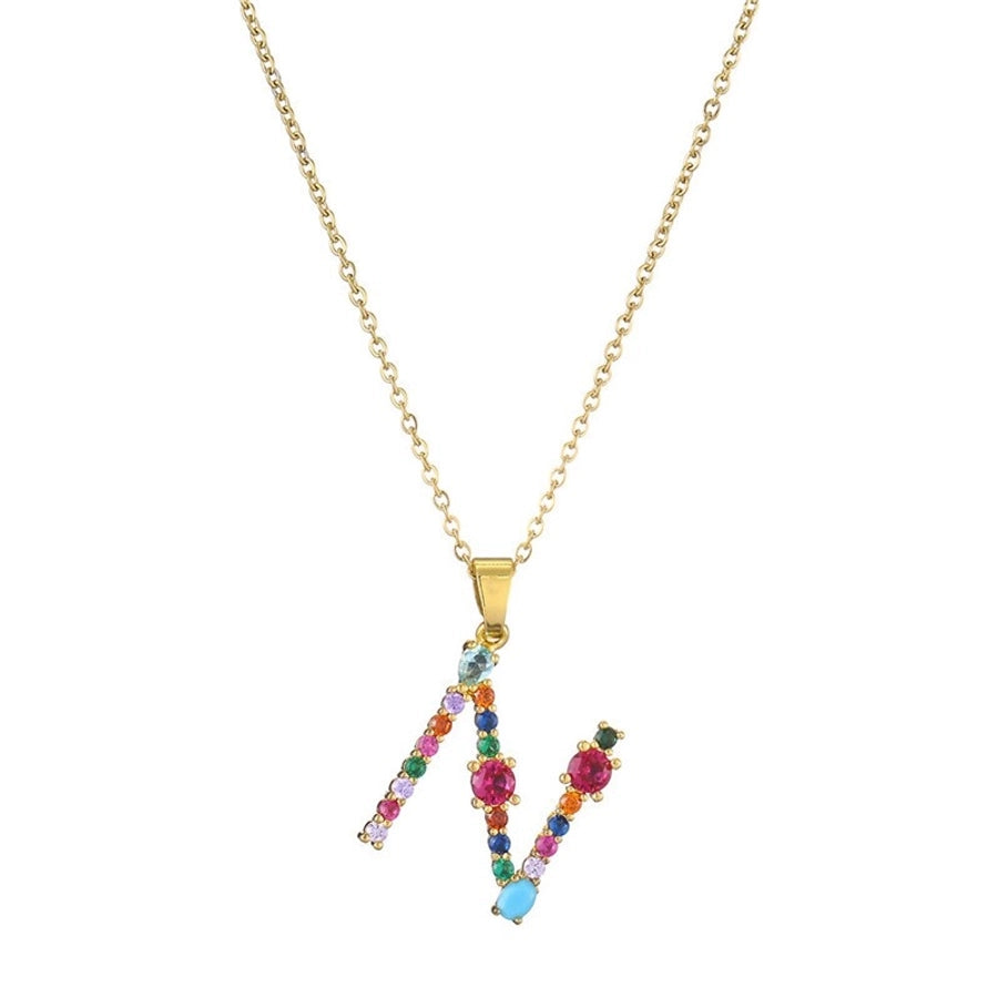 Copper Letter Copper Necklaces-Bijou Crush