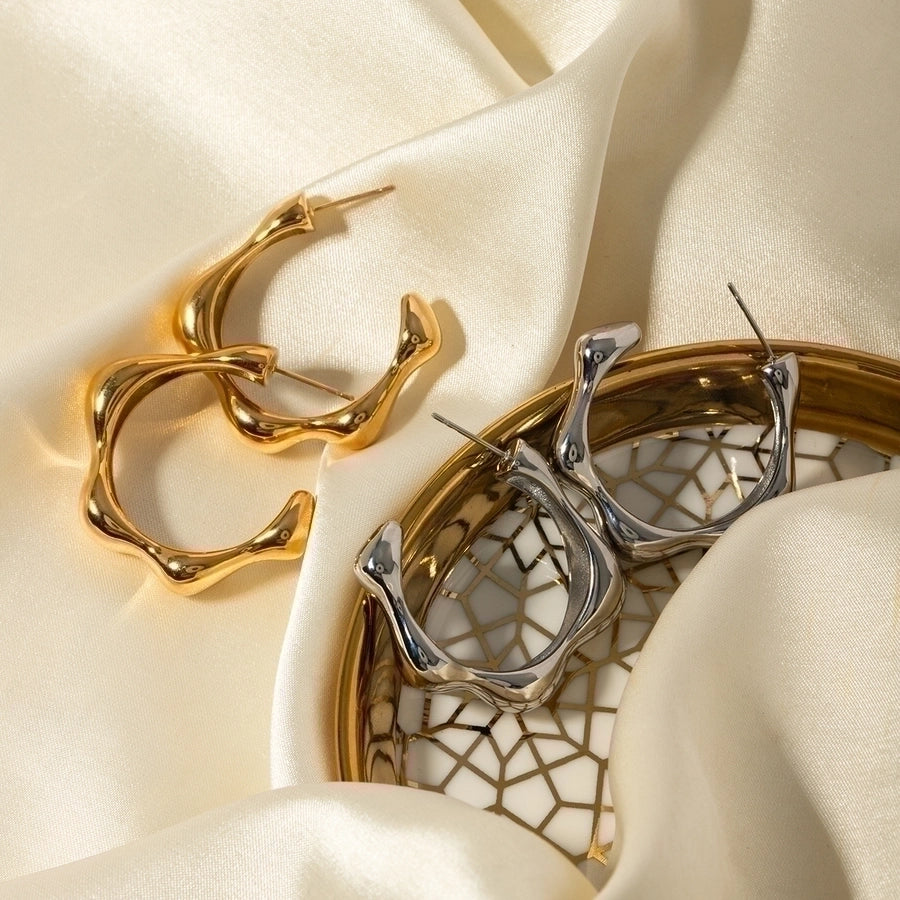 Chic Geometric Stainless Steel Earrings – Sharp and Sleek-Bijou Crush