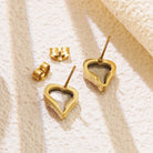 Golden Glow Heart Earrings-Bijou Crush