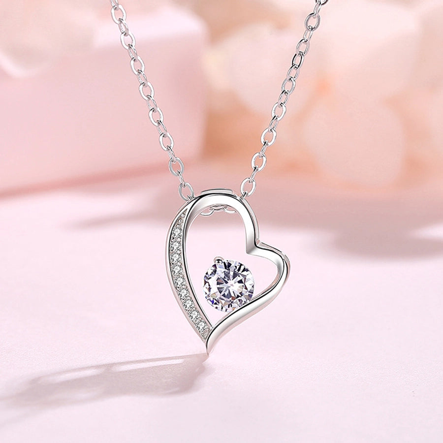 Heartfelt Silver Necklace – 925 Sterling Silver Pendant with Timeless Charm-Bijou Crush