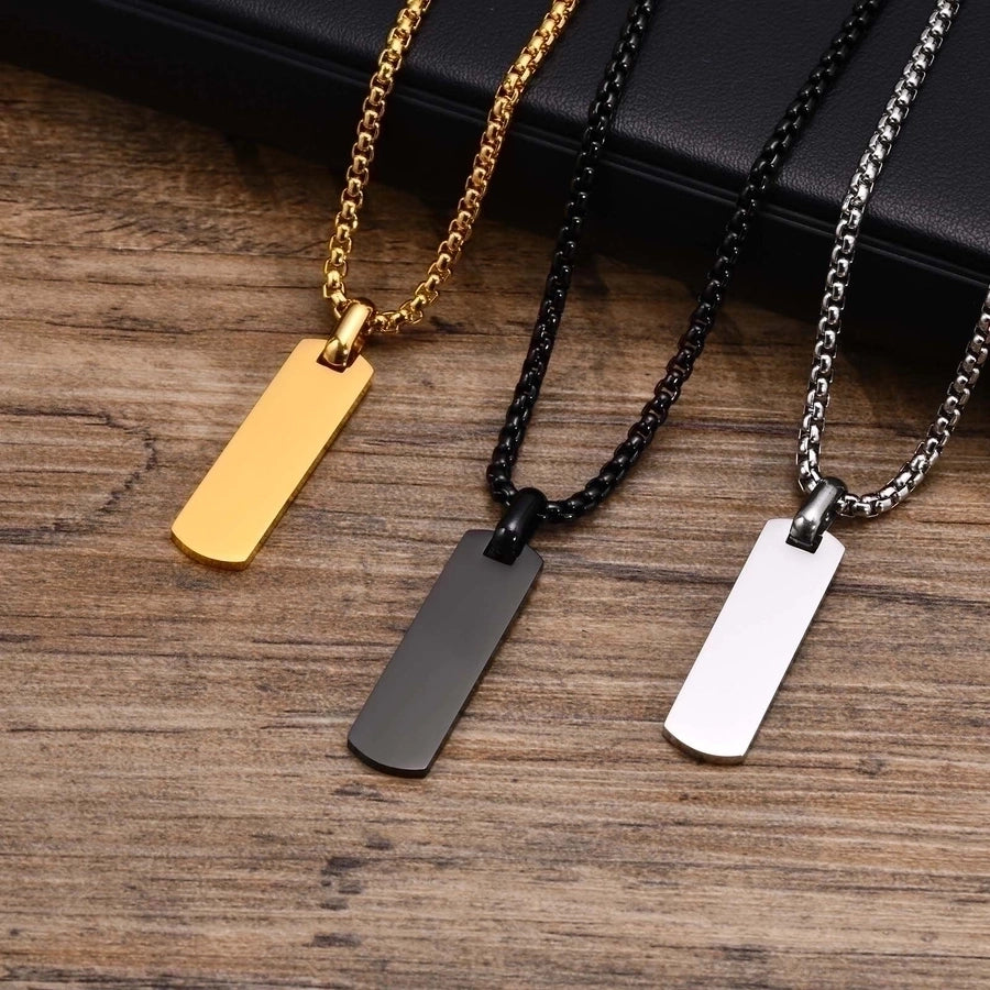 304 Stainless Steel Simple Style Polishing Square Men's Necklace-Bijou Crush