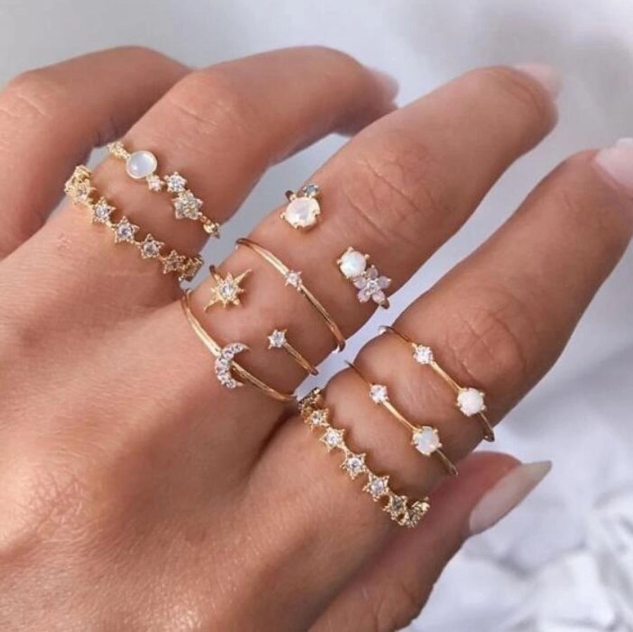 Simple Style Geometric Alloy Plating Rhinestones Women's Ring-Bijou Crush