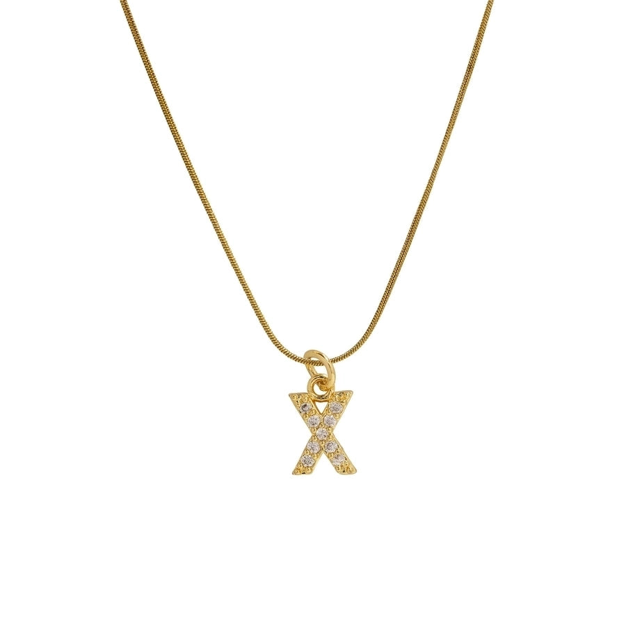 Blingy Letter Charm Snatched Snake Chain Necklace-Bijou Crush
