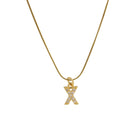 Blingy Letter Charm Snatched Snake Chain Necklace-Bijou Crush