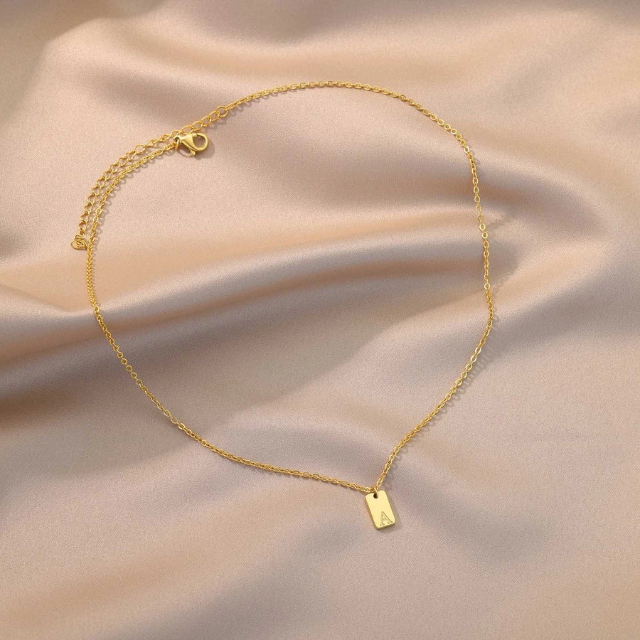 304 Stainless Steel 18K Gold Plated IG Style Letter Pendant Necklace-Bijou Crush