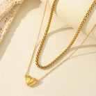 Heartfelt Love Romantic Heart-Shaped Double Layer Necklace – 18K Gold-Plated Stainless Steel-Bijou Crush