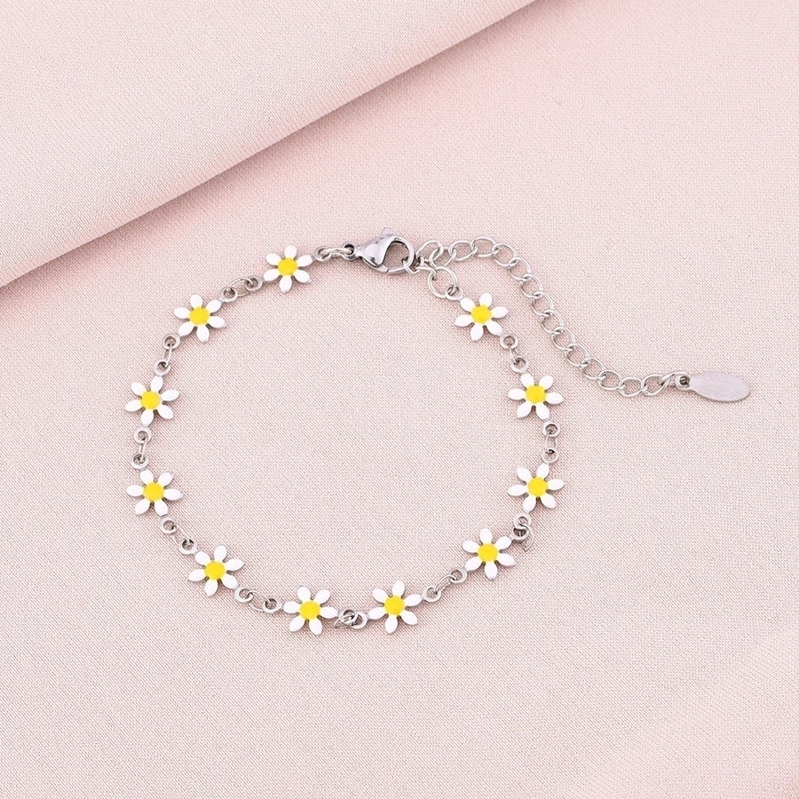 Basic Flower Stainless Steel 18K Gold Plated None Bracelets-Bijou Crush