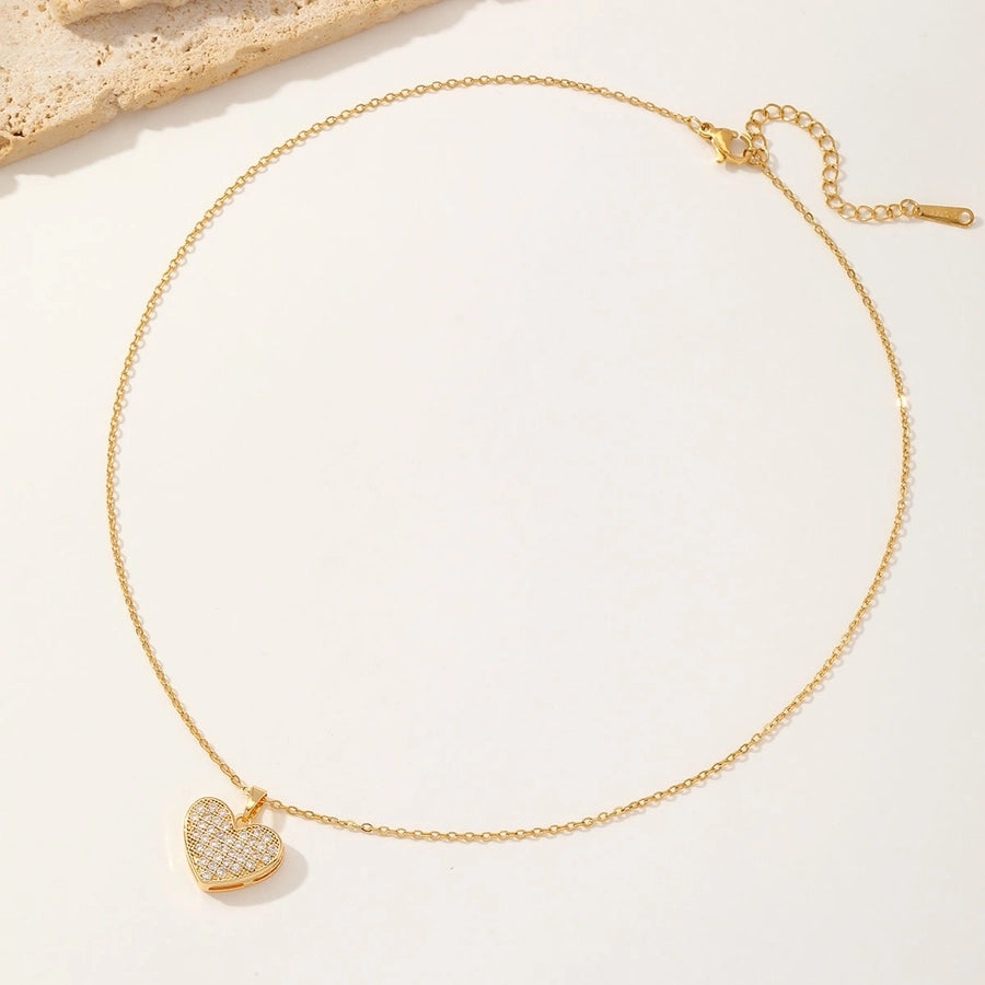 Sweetheart Butterfly, Circle, Heart, Sun Necklace – 18K Gold-Plated Stainless Steel with Zircon Accents-Bijou Crush