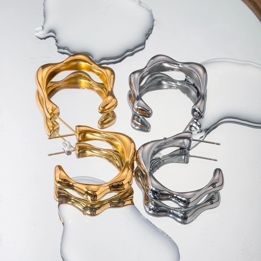 Chic Geometric Stainless Steel Earrings – Sharp and Sleek-Bijou Crush