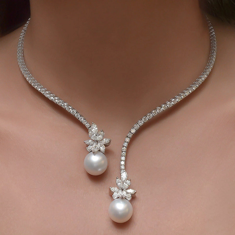 Geometric Bloom Choker – Elegant Rhinestones with Alloy Shine-Bijou Crush