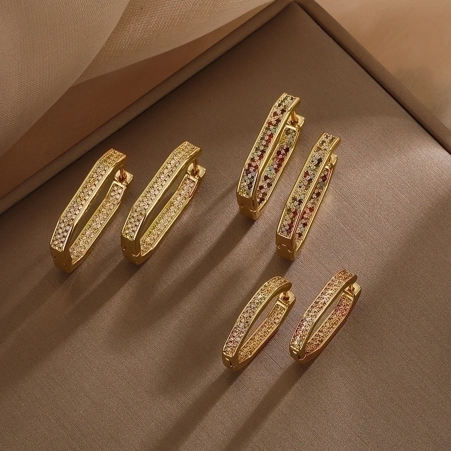 Modern Geometric Zircon Earrings – Bold & Brilliant-Bijou Crush