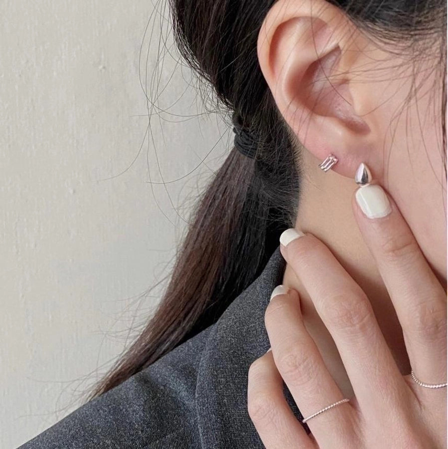 Sterling Silver Dewdrop Ear Studs-Bijou Crush