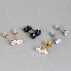 Round Inlay 304 Stainless Steel Zircon 18K Gold-Plated Earrings – Timeless Elegance-Bijou Crush