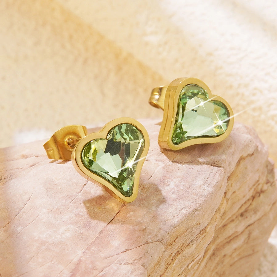 Golden Glow Heart Earrings-Bijou Crush