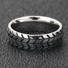 Men's 18K Gold Plated Tire Pattern Titanium Steel Ring-Bijou Crush