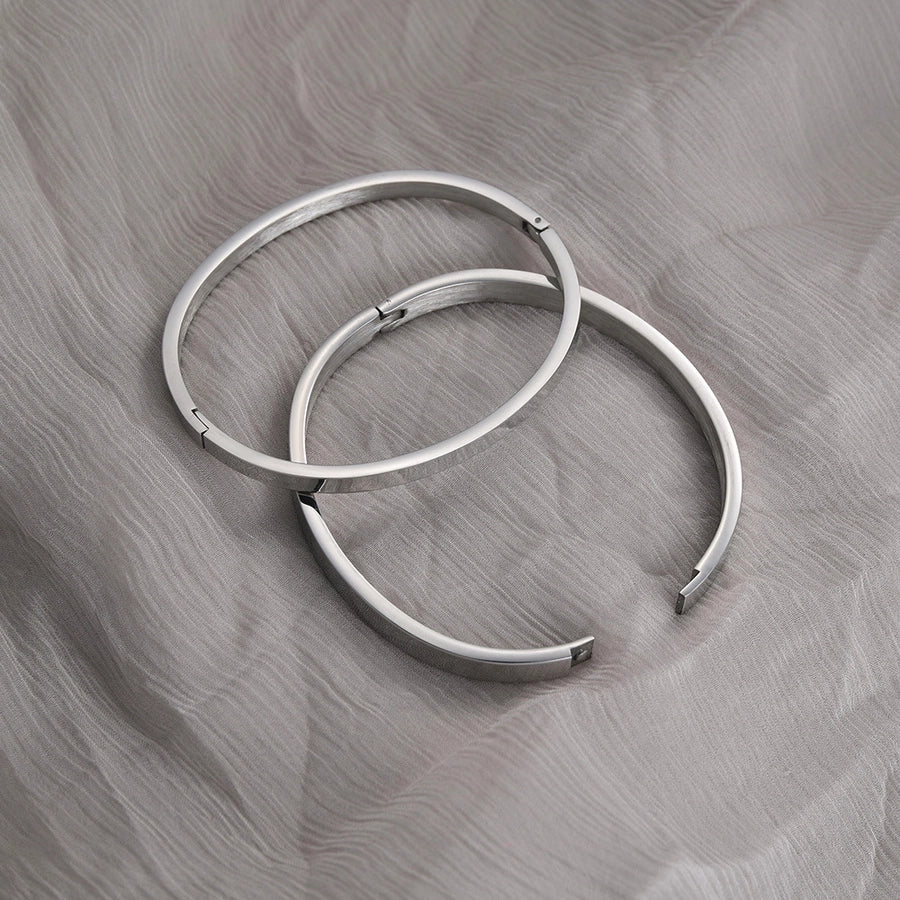 Simple Style Geometric Solid Color 304 Stainless Steel Gold Plated Bangle-Bijou Crush