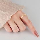 18K Gold-Plated 925 Sterling Silver Zircon Round Ring-Bijou Crush