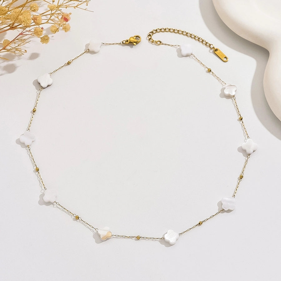 Sweet Four-Leaf Clover Gold Necklace-Bijou Crush