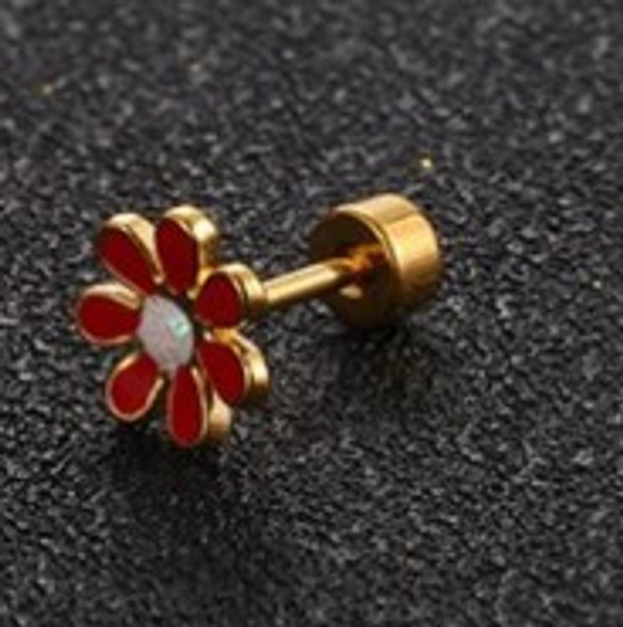 Simple Style Flower 304 Stainless Steel No Inlaid Earrings Ear Studs-Bijou Crush