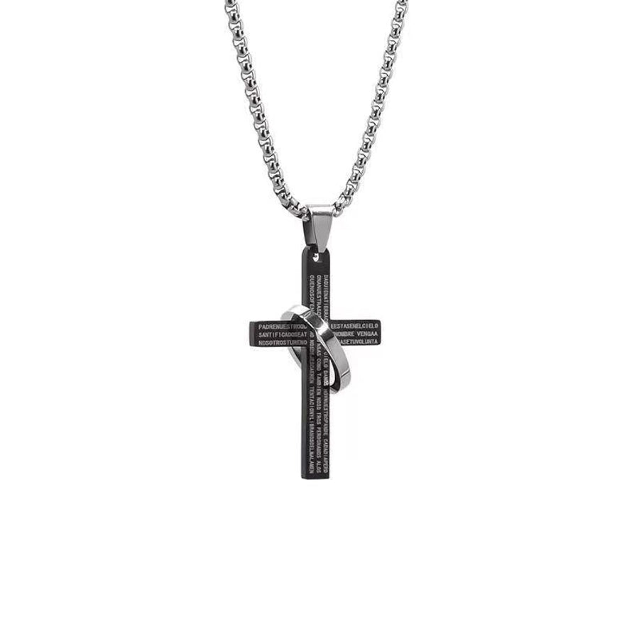 Cross Titanium Steel Patchwork Men's Necklace-Bijou Crush