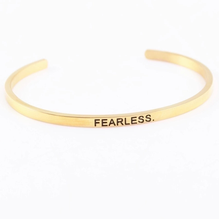 Quotes Letter Bracelet Bangle – 304 Stainless Steel-Bijou Crush