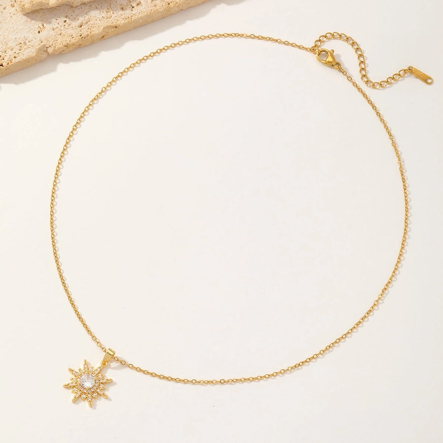 Sweetheart Butterfly, Circle, Heart, Sun Necklace – 18K Gold-Plated Stainless Steel with Zircon Accents-Bijou Crush