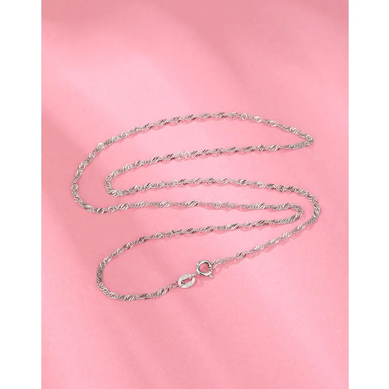 925 Sterling Silver Cable Chain Box Chain Solid Color Necklace-Bijou Crush