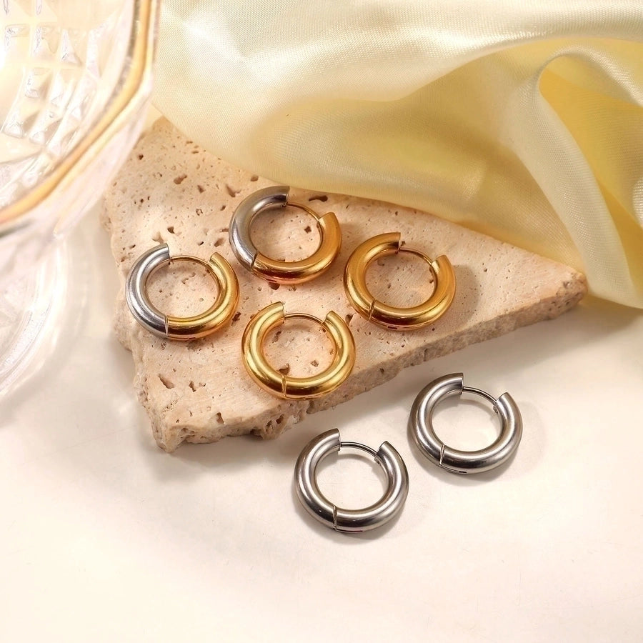Classic Two-Tone Hoop Earrings – Everyday Shine-Bijou Crush
