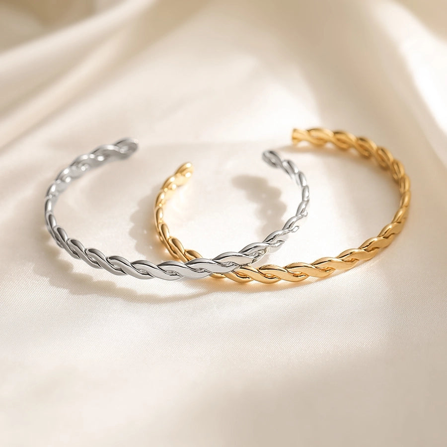 Simple Style Commute Geometric 304 Stainless Steel Cuff Bracelets-Bijou Crush