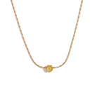 Classic Round Zircon Necklace in 18K Gold-Plated 304 Stainless Steel-Bijou Crush