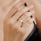 Elegant Heart Shape 304 Stainless Steel Zircon Gold Plated Inlay Rings-Bijou Crush
