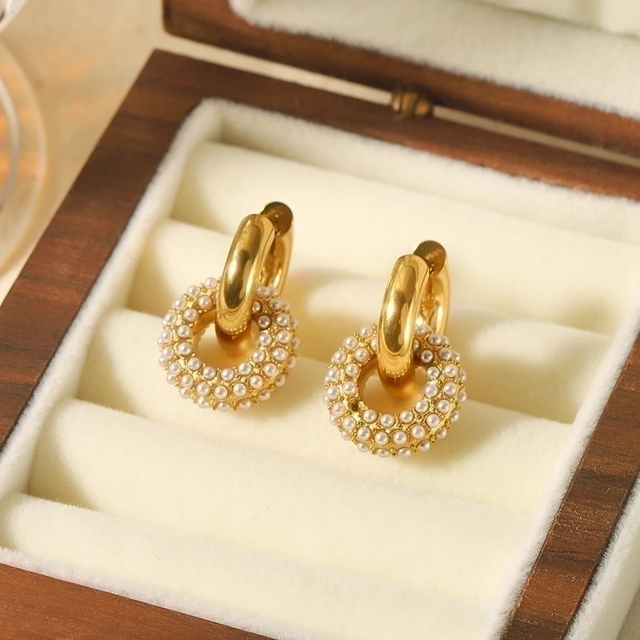 Throwback Shine Hoops – 18K Gold-Plated Zircon with Stainless Steel Swag-Bijou Crush