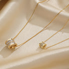 Elegant Simple Style Round Copper Plating Inlay Zircon 14k Gold Plated Necklace-Bijou Crush