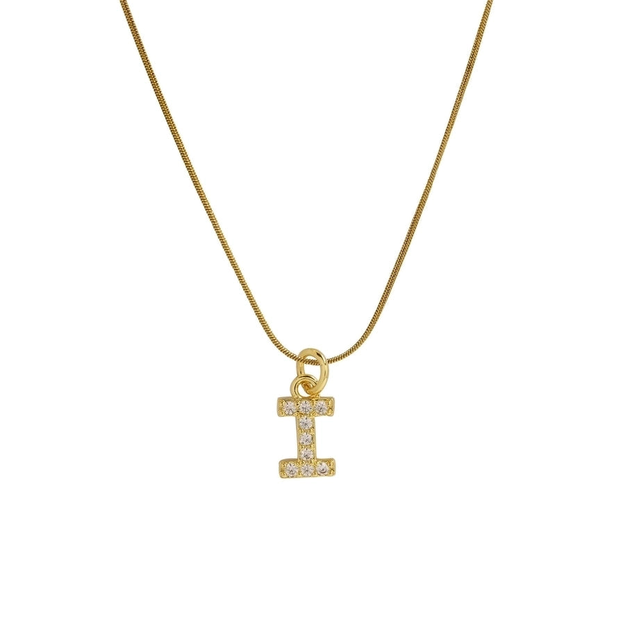 Blingy Letter Charm Snatched Snake Chain Necklace-Bijou Crush