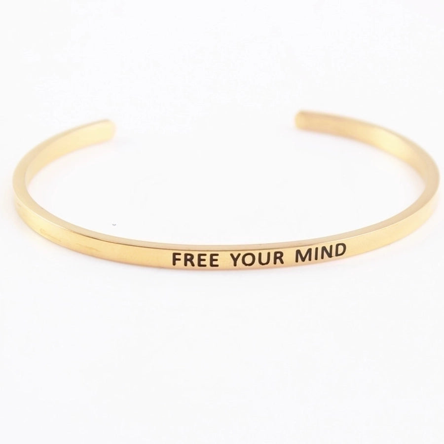 Quotes Letter Bracelet Bangle – 304 Stainless Steel-Bijou Crush