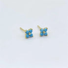 925 Sterling Silver Artificial Diamond Flower Stud Earrings-Bijou Crush