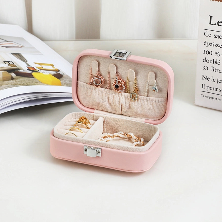 Elegant Solid Color Pu Leather Jewelry Boxes-Bijou Crush