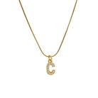 Blingy Letter Charm Snatched Snake Chain Necklace-Bijou Crush