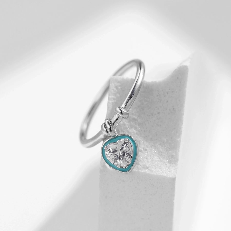 925 Sterling Silver Heart Charm Ring-Bijou Crush